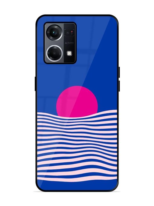 Pink Sunset Over Blue Waves Glossy Soft Edge Case for Oppo F21S Pro (4G) Chachhi