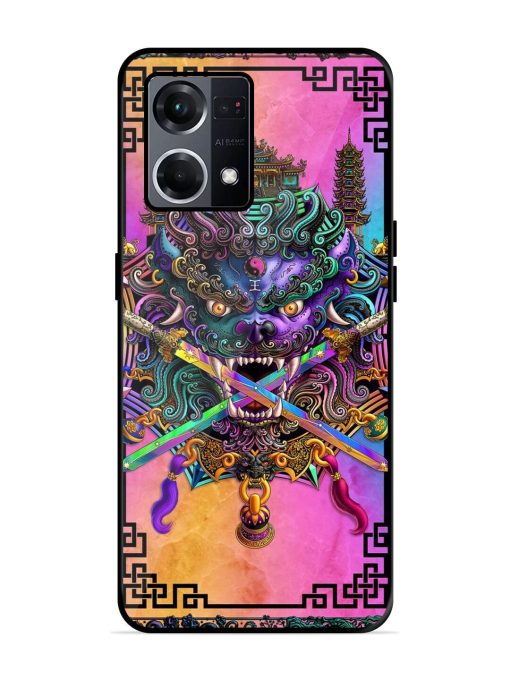 Psychedelic Fu Dog Tapestry Glossy Soft Edge Case for Oppo F21S Pro (4G) Chachhi