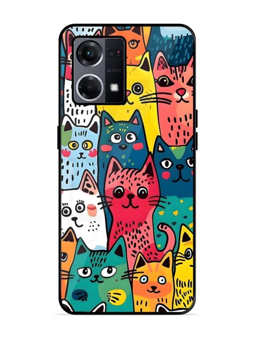 Feline Frenzy Glossy Soft Edge Case for Oppo F21S Pro (4G) Chachhi