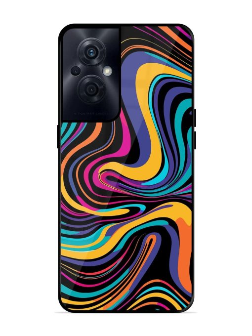 Psychedelic Swirl Glossy Soft Edge Case for Oppo F21S Pro (5G) Chachhi