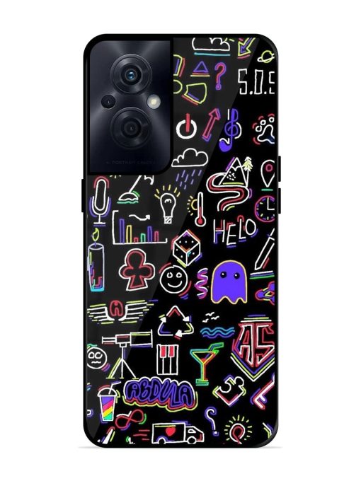 Neon Doodle Glossy Soft Edge Case for Oppo F21S Pro (5G) Chachhi