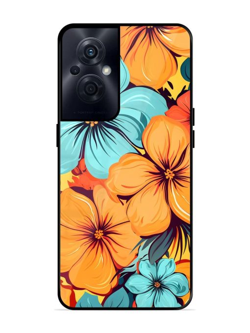 Tropical Bloom Glossy Soft Edge Case for Oppo F21S Pro (5G) Chachhi