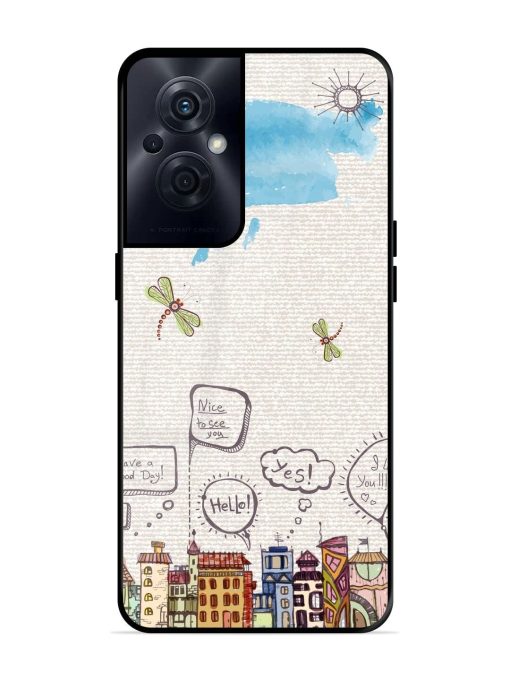 Doodle City Glossy Soft Edge Case for Oppo F21S Pro (5G) Chachhi