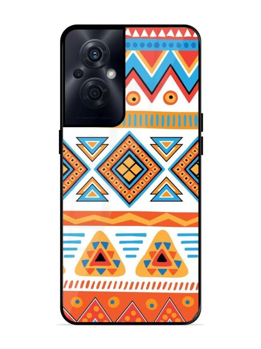 Vibrant Tribal Pattern Glossy Soft Edge Case for Oppo F21S Pro (5G) Chachhi