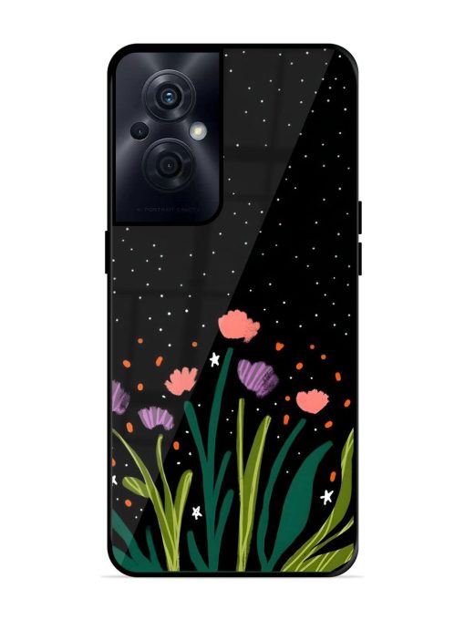 Midnight Bloom Glossy Soft Edge Case for Oppo F21S Pro (5G) Chachhi