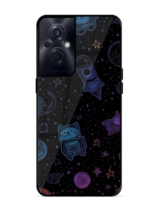 Cosmic Cat Chaos Glossy Soft Edge Case for Oppo F21S Pro (5G) Chachhi