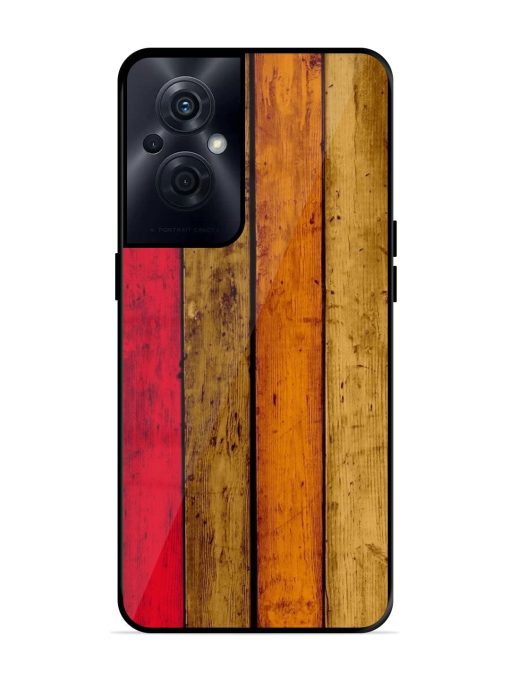 Colorful Woodgrain Glossy Soft Edge Case for Oppo F21S Pro (5G) Chachhi