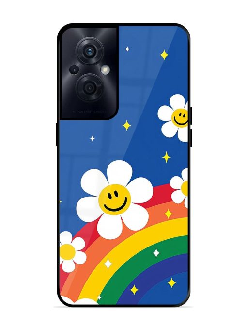 Happy Daisies And Rainbow Sky Glossy Soft Edge Case for Oppo F21S Pro (5G) Chachhi