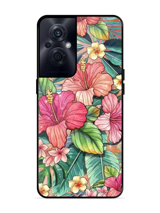 Tropical Tapestry Glossy Soft Edge Case for Oppo F21S Pro (5G) Chachhi