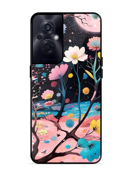 Cosmic Bloom Glossy Soft Edge Case for Oppo F21S Pro (5G) Chachhi