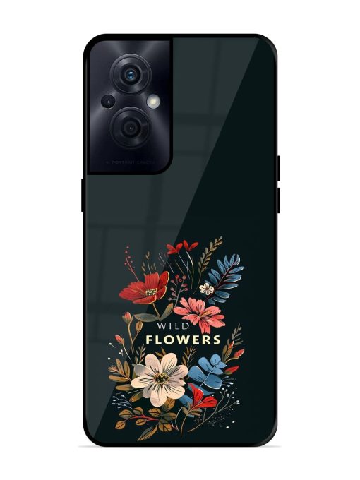 Dark Floral Glossy Soft Edge Case for Oppo F21S Pro (5G) Chachhi