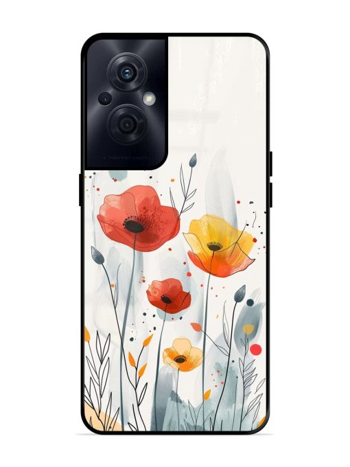 Poppy Fields Glossy Soft Edge Case for Oppo F21S Pro (5G) Chachhi