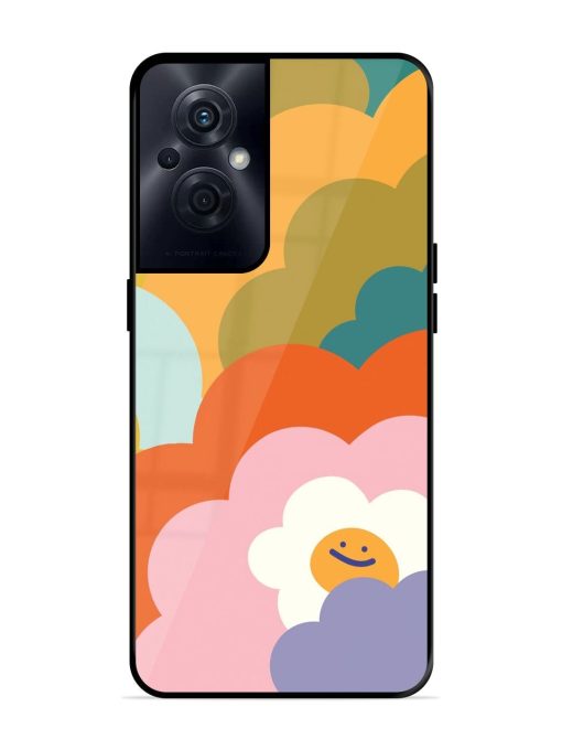 Happy Flower Power Glossy Soft Edge Case for Oppo F21S Pro (5G) Chachhi