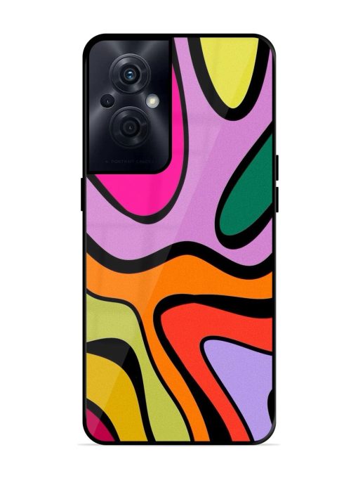 Groovy Swirls Glossy Soft Edge Case for Oppo F21S Pro (5G) Chachhi