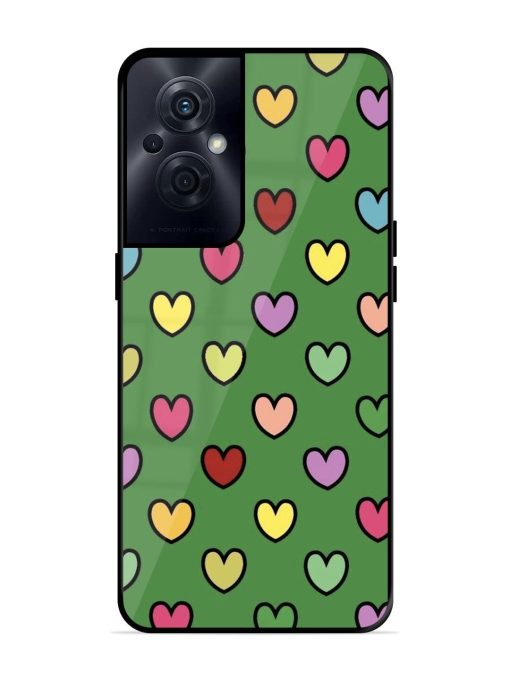 Rainbow Heart Parade Glossy Soft Edge Case for Oppo F21S Pro (5G) Chachhi