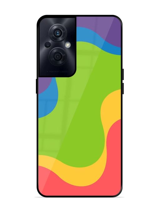 Wavy Rainbow Wonderland Glossy Soft Edge Case for Oppo F21S Pro (5G) Chachhi