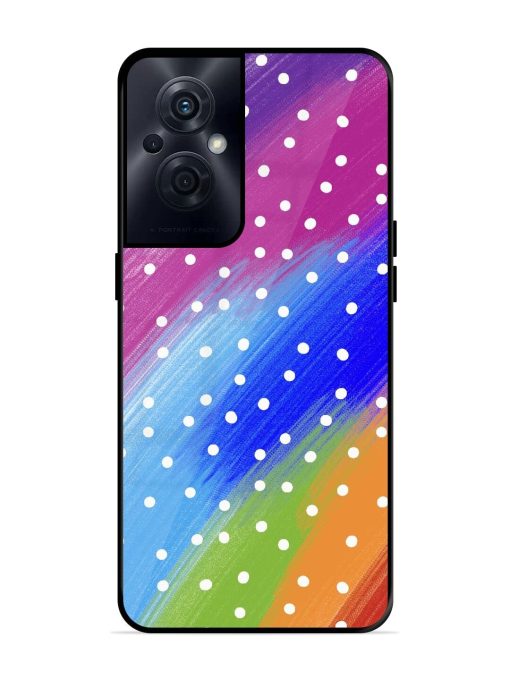 Rainbow Polka Dot Dream Glossy Soft Edge Case for Oppo F21S Pro (5G) Chachhi