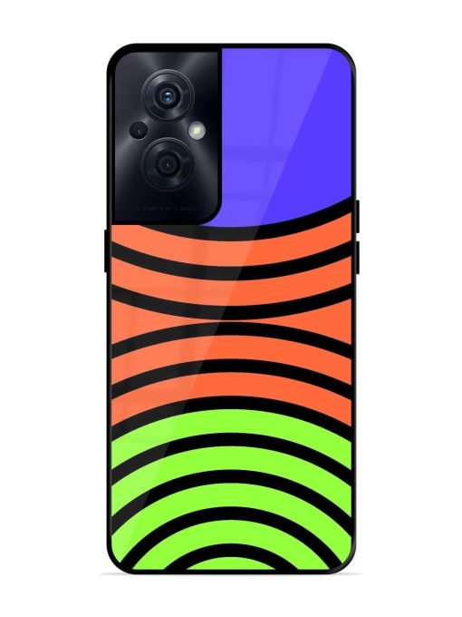 Psychedelic Stripe Symphony Glossy Soft Edge Case for Oppo F21S Pro (5G) Chachhi