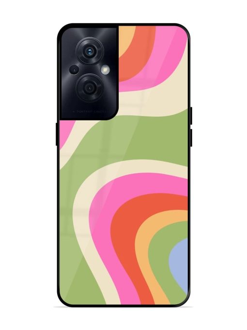 Wavy Rainbow Wonderland Glossy Soft Edge Case for Oppo F21S Pro (5G) Chachhi