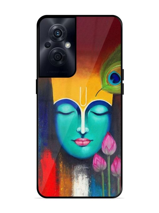 Divine Tranquility: The Face Of Krishna Glossy Soft Edge Case for Oppo F21S Pro (5G) Chachhi