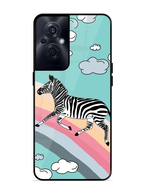 Zebra On A Rainbow Glossy Soft Edge Case for Oppo F21S Pro (5G) Chachhi