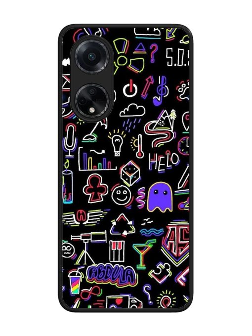 Neon Doodle Glossy Soft Edge Case for Oppo F23 (5G) Chachhi