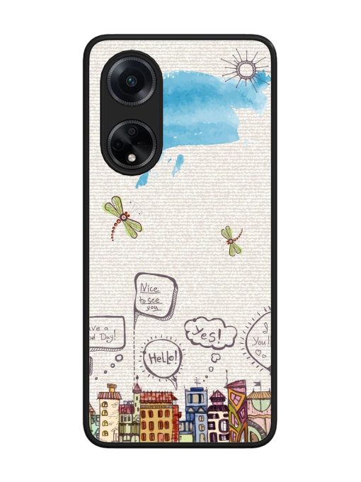 Doodle City Glossy Soft Edge Case for Oppo F23 (5G) Chachhi