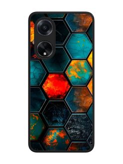 Hexagon Hive Glossy Soft Edge Case for Oppo F23 (5G)