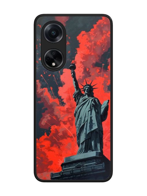 Lady Liberty'S Firework Finale Glossy Soft Edge Case for Oppo F23 (5G) Chachhi