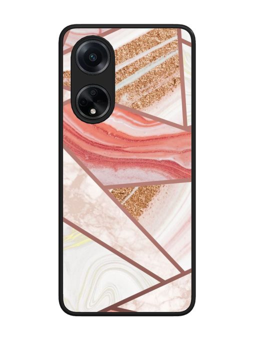 Rosy Mosaic Glossy Soft Edge Case for Oppo F23 (5G) Chachhi