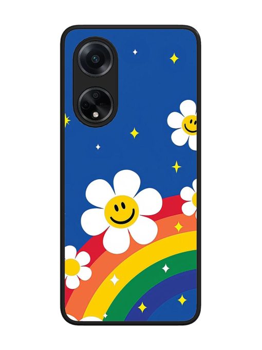 Happy Daisies And Rainbow Sky Glossy Soft Edge Case for Oppo F23 (5G) Chachhi