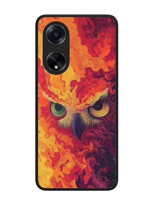 Fiery Owl Glossy Soft Edge Case for Oppo F23 (5G) Chachhi