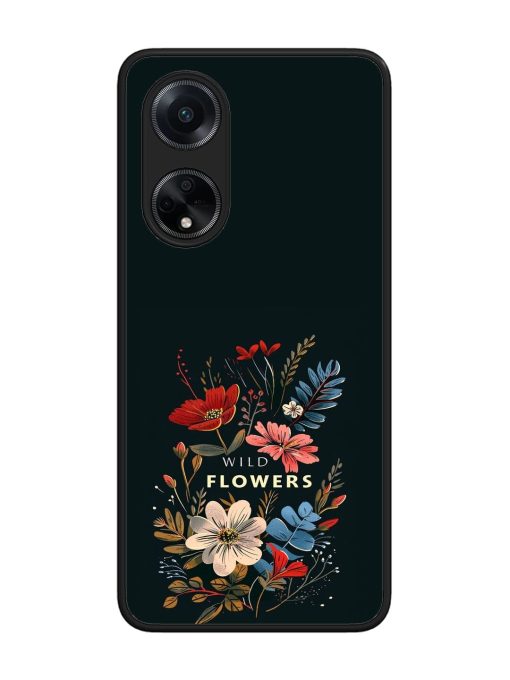 Dark Floral Glossy Soft Edge Case for Oppo F23 (5G) Chachhi