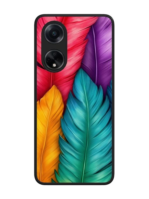 Rainbow Feathers Glossy Soft Edge Case for Oppo F23 (5G) Chachhi