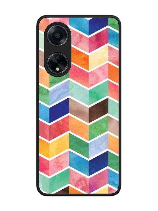 Watercolor Chevron Whimsy Glossy Soft Edge Case for Oppo F23 (5G) Chachhi