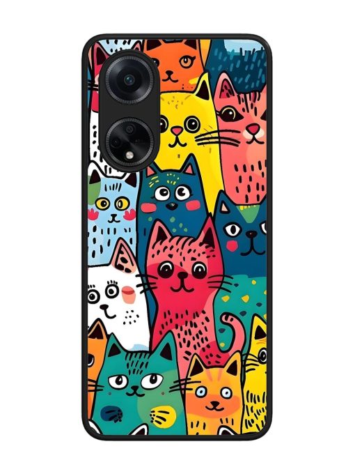 Feline Frenzy Glossy Soft Edge Case for Oppo F23 (5G) Chachhi