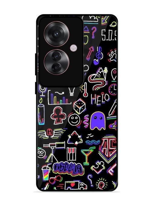 Neon Doodle Glossy Soft Edge Case for Oppo F25 Pro (5G) Chachhi