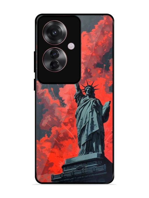 Lady Liberty'S Firework Finale Glossy Soft Edge Case for Oppo F25 Pro (5G) Chachhi