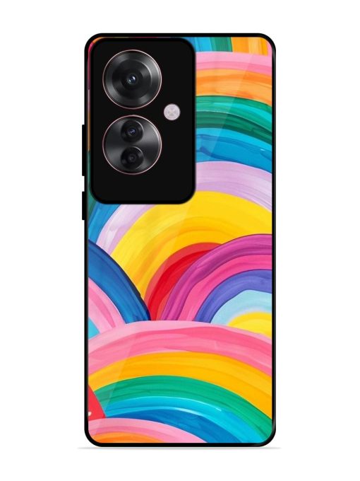 Rainbow Symphony Glossy Soft Edge Case for Oppo F25 Pro (5G) Chachhi