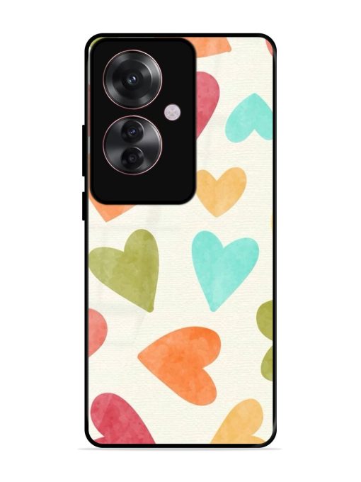 Watercolor Hearts Glossy Soft Edge Case for Oppo F25 Pro (5G) Chachhi