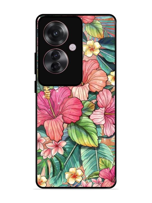 Tropical Tapestry Glossy Soft Edge Case for Oppo F25 Pro (5G) Chachhi