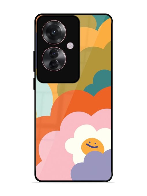 Happy Flower Power Glossy Soft Edge Case for Oppo F25 Pro (5G) Chachhi