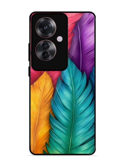 Rainbow Feathers Glossy Soft Edge Case for Oppo F25 Pro (5G)