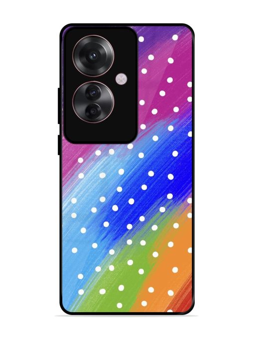 Rainbow Polka Dot Dream Glossy Soft Edge Case for Oppo F25 Pro (5G) Chachhi