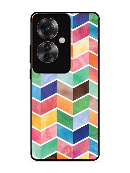 Watercolor Chevron Whimsy Glossy Soft Edge Case for Oppo F25 Pro (5G) Chachhi