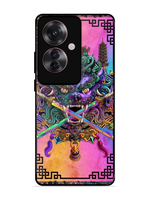 Psychedelic Fu Dog Tapestry Glossy Soft Edge Case for Oppo F25 Pro (5G) Chachhi