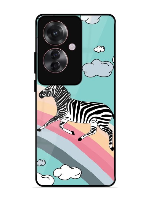 Zebra On A Rainbow Glossy Soft Edge Case for Oppo F25 Pro (5G) Chachhi