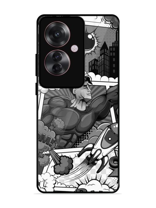 Comic Book Chaos Glossy Soft Edge Case for Oppo F25 Pro (5G) Chachhi