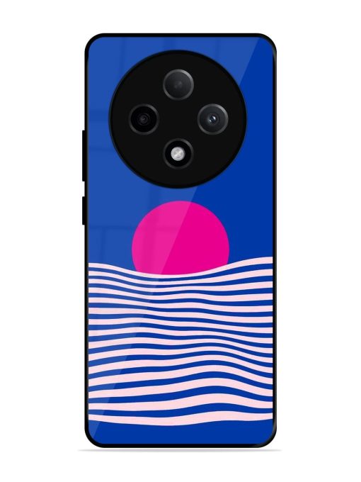 Pink Sunset Over Blue Waves Glossy Soft Edge Case for Oppo F27 Pro Plus (5G)