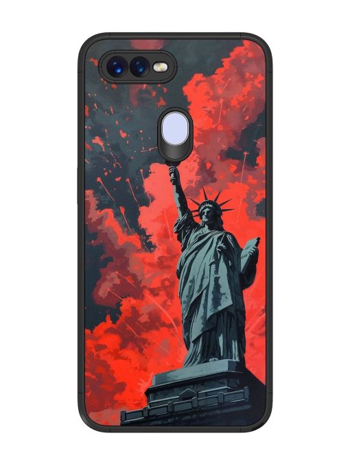 Lady Liberty'S Firework Finale Glossy Soft Edge Case for Oppo F9 Pro Chachhi